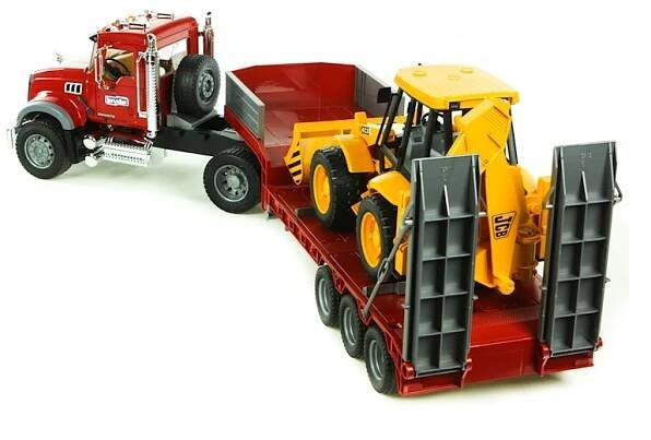 Nákladní vůz Mack s prívěsom a bagrem Jcb | Dráčik - vítejte v internetovém obchodě s hračkami