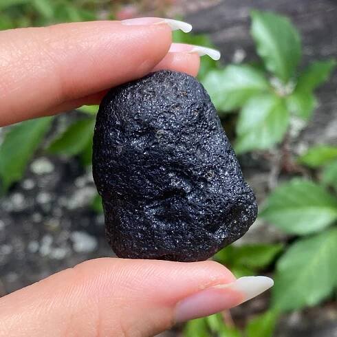 Colombianite 28g Pseudo-Tektite Raw Specimen from Curious Muse Crystals Tagged with black, colombia, colombianite, hide-notify-btn, moldavite, obsidian, reiki healing, space crystal, tektite