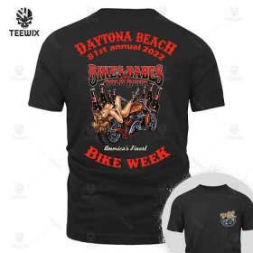 2022 Bike Week Daytona Beach Babes & Cold Beer Biker T-Shirt - Teewix