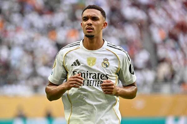 Trent Alexander-Arnold of Real Madrid CF during a soccer match.