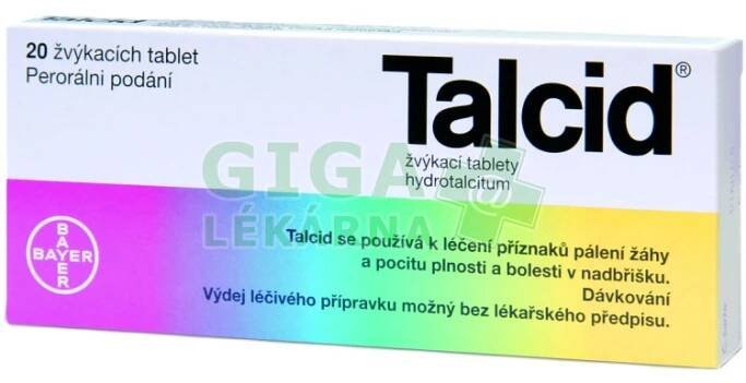 Talcid žvýkací tablety 20 - GigaLékárna.cz