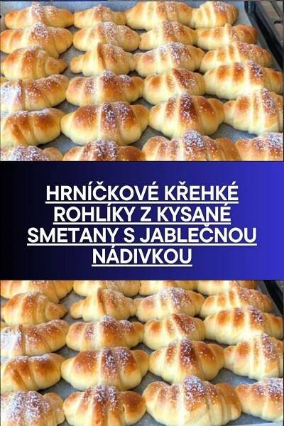 Hrníčkové křehké rohlíky z kysané smetany s jablečnou nádivkou, 2025