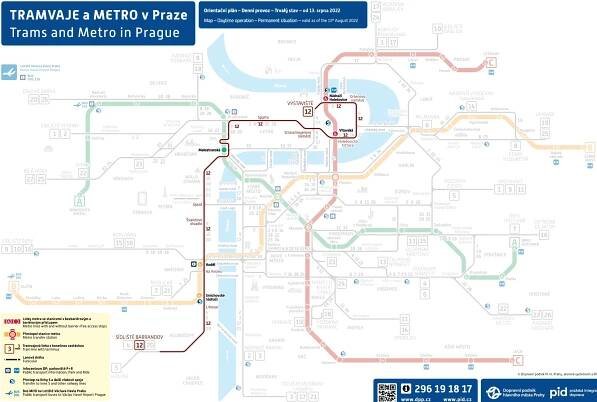 Tramvajové linky Praha: Mapa – Zastávky & Trasy