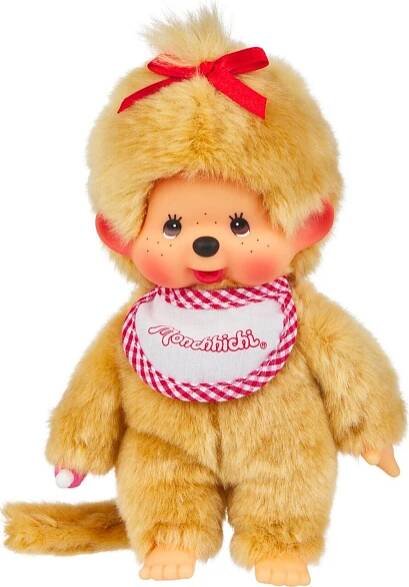 MONCHHICHI Mončičák 20 cm béžová holka s červeným bryndákem