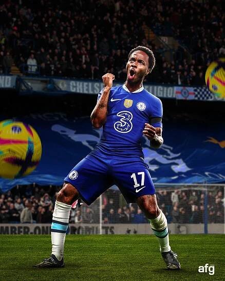 chelsea fc Digital Art  football football design ILLUSTRATION  poster Premier League Raheem Sterling soccer sports