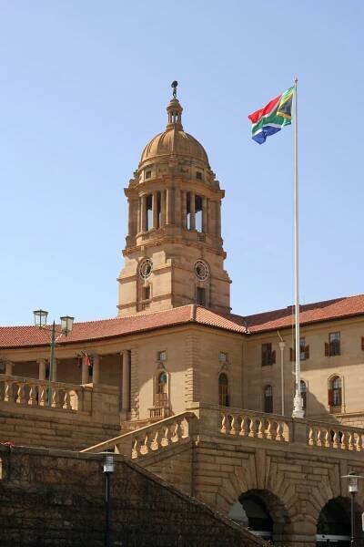 Budovy Unie, Pretoria, Jihoafrická republika dva stock fotka
