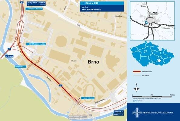 Obdrželi jsme 6 nabídek na realizaci akce “I/42 Brno, VMO Bauerova”