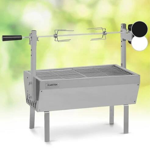 Sauenland Mini, rotační gril s rožněm, otočný špíz, 4W, 12 kg max., nerezová ocel 
