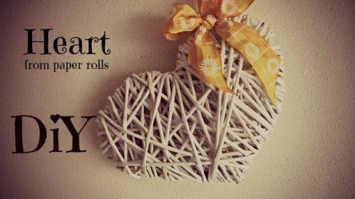 Pletení z papíru - srdíčko z papírových ruliček (Heart of paper rolls)