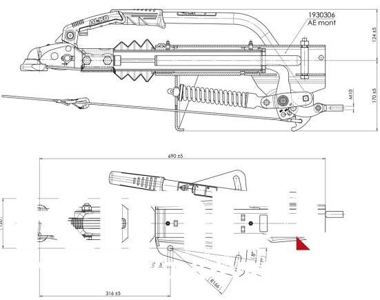 Nájezdová brzda AL-KO 251S PLUS 1500-2700 kg (univerz. montáž) s AK270