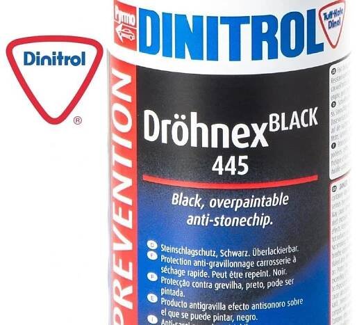 Dinitrol Dröhnex 445 ochrana proti kamínkům černý antikorozní prostředek ve spreji 500 ml