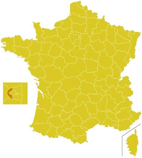 Diecéze saintdeniská na mapě
