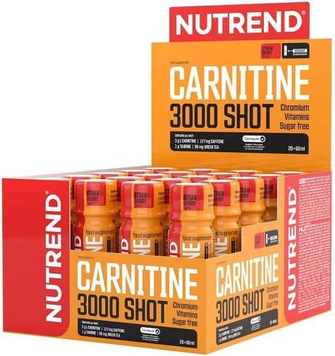 Spalovač tuků NUTREND CARNITINE 3000 SHOT, 20x60 ml, jahoda