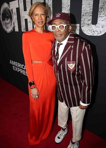 Tonya Lewis Lee and Spike Lee attend the opening night of "Othello" at the Barrymore Theatre
