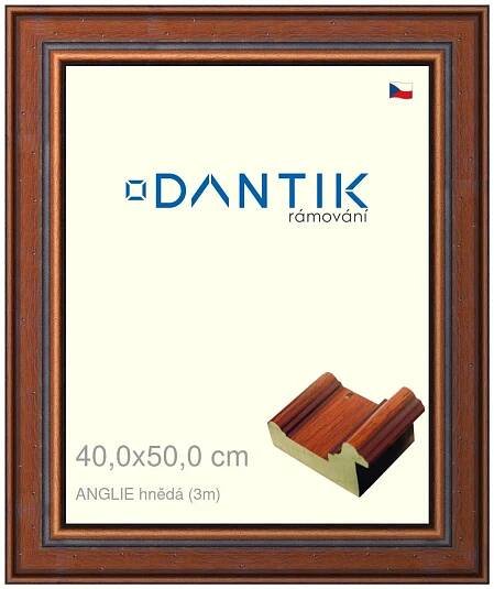 DANTIK rámeček na obraz 40x50 | ANGLIE hnědá (Plexi Čiré)