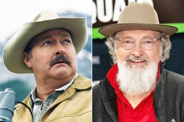 Randy Quaid as Joe Aguirre in 'Brokeback Mountain'; Randy Quaid attends Fan Expo Philadelphia at the Pennsylvania Convention Center on May 03, 2024