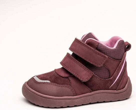 Protetika dívčí celoroční boty s membránou Barefoot BANET Bordo červená