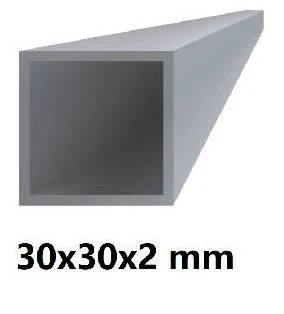 Čtvercový hliníkový jekl 30x30x2 mm