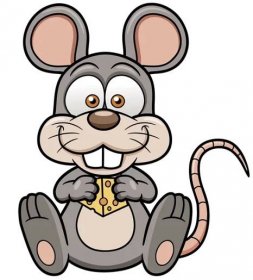 Vektorová ilustrace kreslené krysy se sýrem — Ilustrace