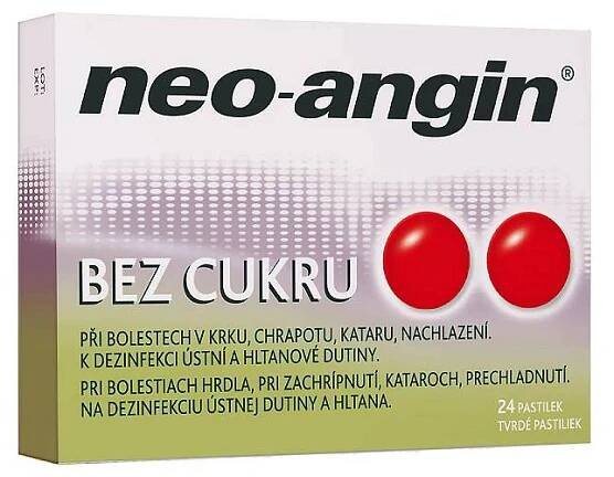 NEO-ANGIN BEZ CUKRU ORM 1,2MG/0,6MG/5,72MG PAS 24