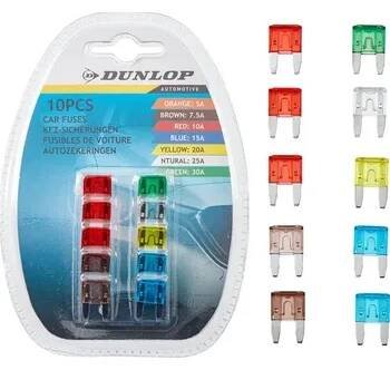 Dunlop Pojistky do auta, sada 10ks s různými výkony