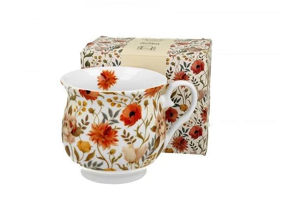 DG - Porcelánový retro hrnek SUMMER FLOWERS v dárkové krabičce - 500 ml