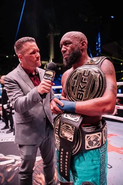 Austin Trout after his fight against Carlos Trinidad-Snake at BKFC 71