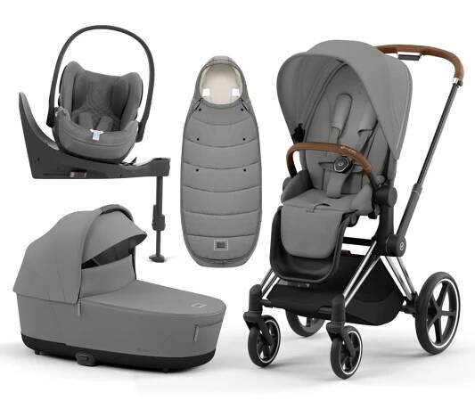 Cybex Priam 4.0 2024 sada Winter 6v1 Chrome Brown podvozek + Potah sezení + korba Lux + Cloud T Plus + Base T + Fusak do