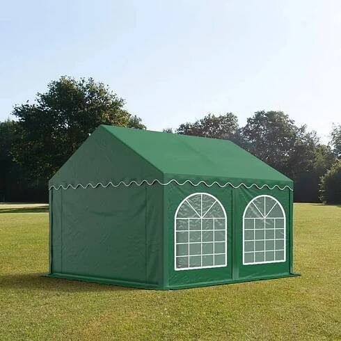 Párty stan 3x4 m, placha z PVC, tmavě zelená, se spodním rámem