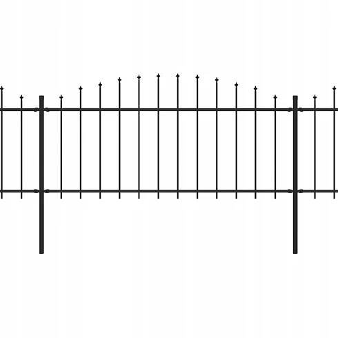 vidaXL Plotové panely s hrotmi, oceľ, (0,5-0,75) x 8,5 m, čierne Značka VidaXL