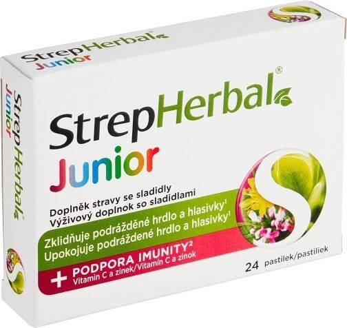 StrepHerbal Junior 1×24 ks, výživový doplnok