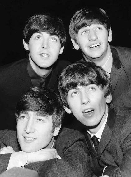 The Beatles. John Lennon, George Harrison, Ringo Starr, Paul McCartney. 10th February 1963.