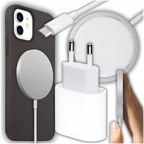 MAGSAFE INDUKČNÍ NABÍJEČKA PRO IPHONE 11 12 13 14 15 16 PRO MAX + NABÍJEČKA