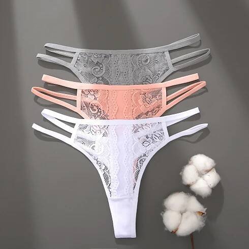 ČERNÉ KRAJKOVÉ TANGA DÁMSKÉ SEXY PÁSKY ELEGANTNÍ smyslné 40 L Sada bez