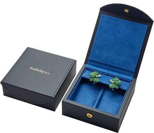 White Gold, Grossular Garnet and Diamond Floral Earclips