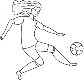 Dívka fotbalista omalovánka