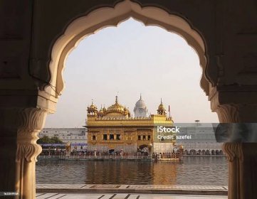 Zlatý chrám Amritsar - Indie. - Bez autorských poplatků Hari Mandir Sáhib Stock fotka