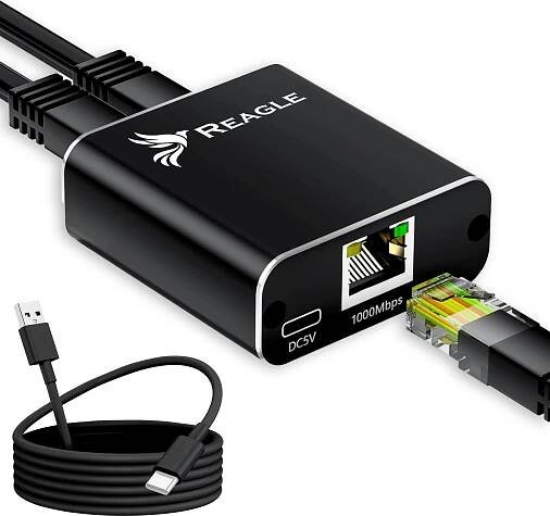 Adaptér Reagle Switch Splitter LAN Ethernet RJ45 2xRJ45 1000M 1GB