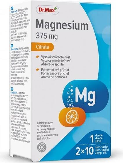 Dr. Max Magnesium Citrate 375 mg 2x10 šumivých tablet