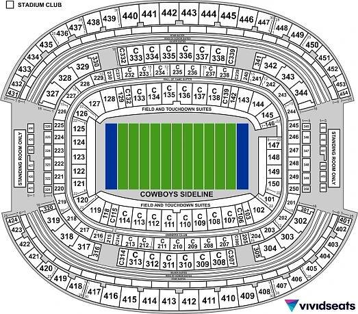 A map of Arlington, TX's AT&T Stadium can be seen.