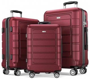 SHOWKOO Luggage Set of three suitcases in red