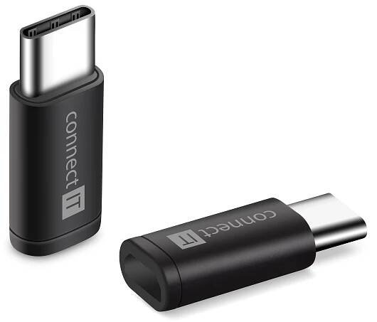 Connect IT Wirez adaptér USB-C -> Micro-USB, černý (CFF-0070-BK) -