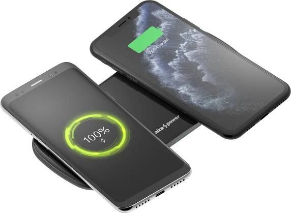 AlzaPower WC250 Premium Dual Wireless Fast Charger 15W černá