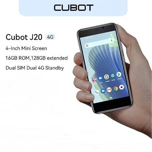 4palcový mini smartphone Cubot J20 16GB ROM (128GB rozšíření) Android 12 2350mAh GPS