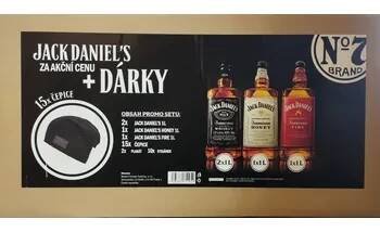 Jack Daniel´s promo set 4 x 1 l (1x JD fire 35% + 1x JD Honey 35% + 2x JD No.7 40% + 15x čepice + 2x