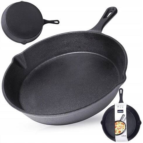 LITINOVÁ pánev kulatý litinový talíř na sporák gril ohnisko 25 cm za 399.00CZK - Allegro