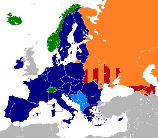 Free trade areas in Europe