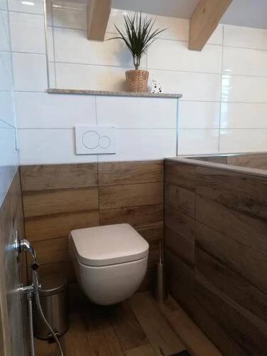 Koupelna v ubytování Apartmány U Holubů