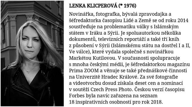 Novinářka a fotografka Lenka Klicperová 1