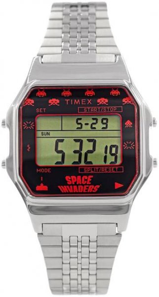PÁNSKÉ HODINKY TIMEX TW2V30000 T80 SPACE INVADERS DIGITÁLNÍ Stav balení originální